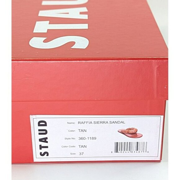 STAUD Women's Raffia Sierra Thong Sandals in Tan Size 37 (MSRP $250) - Picture 10 of 10